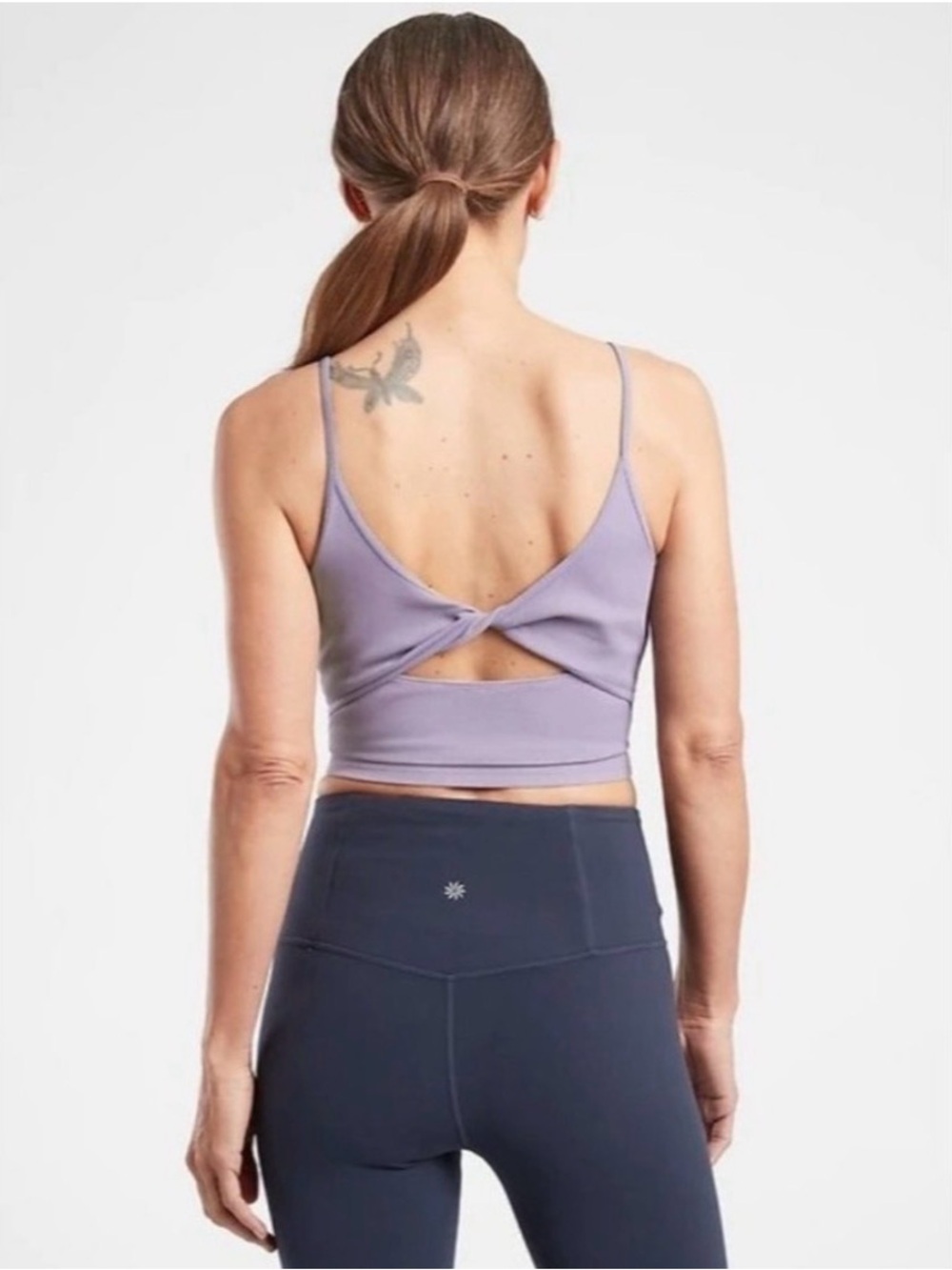 Athleta Lavender Ribbed Twist Back Tank